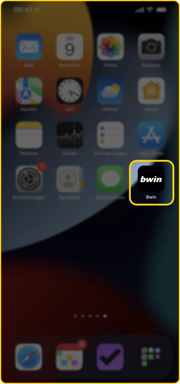 Nach Abschluss der Installation der Bwin Online-Casino-Anwendung auf Ihrem iOS-Telefon erscheint ein Symbol auf dem Bildschirm.