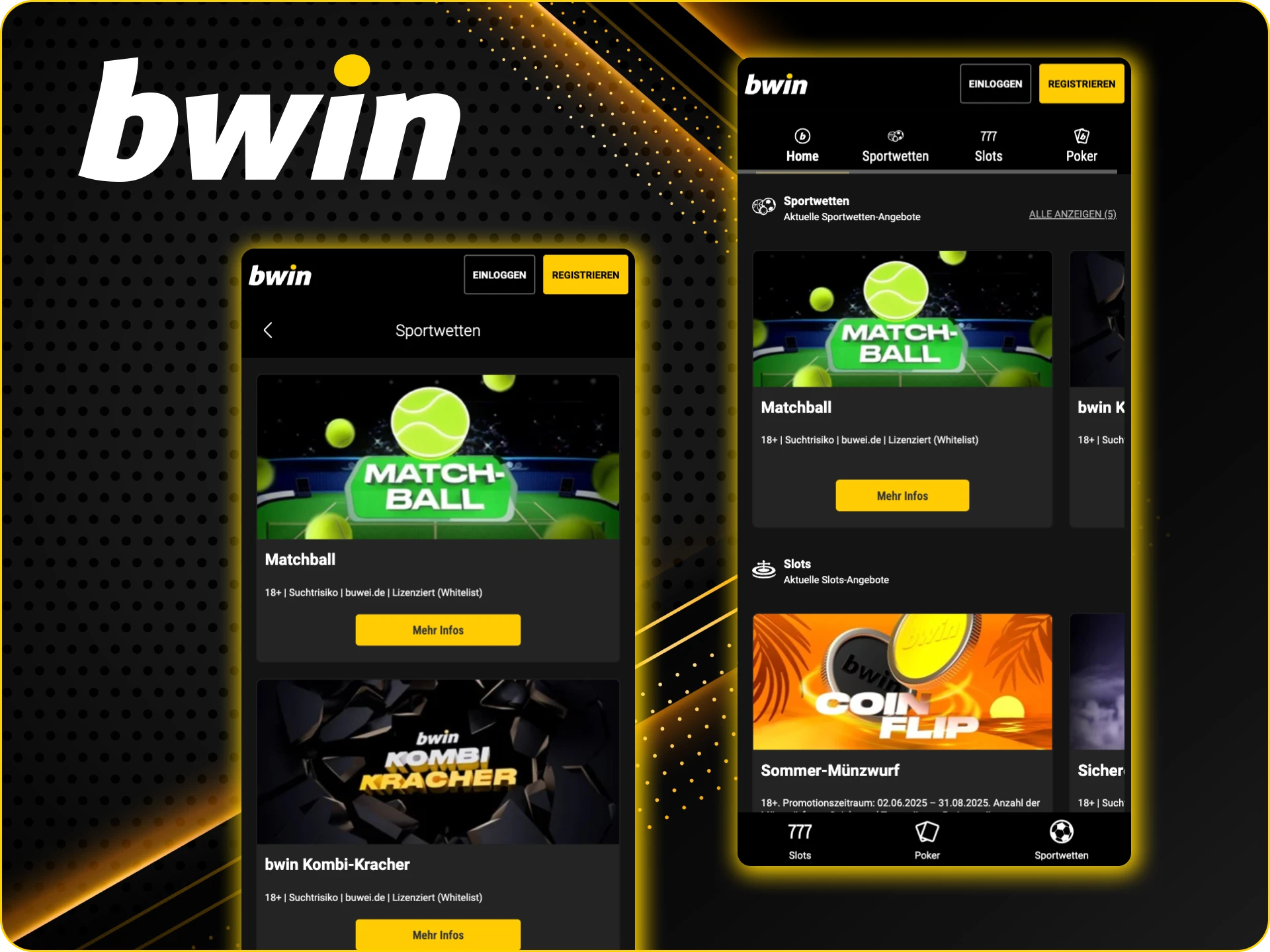 Spieler können Boni in der Bwin Online Casino App nutzen.
