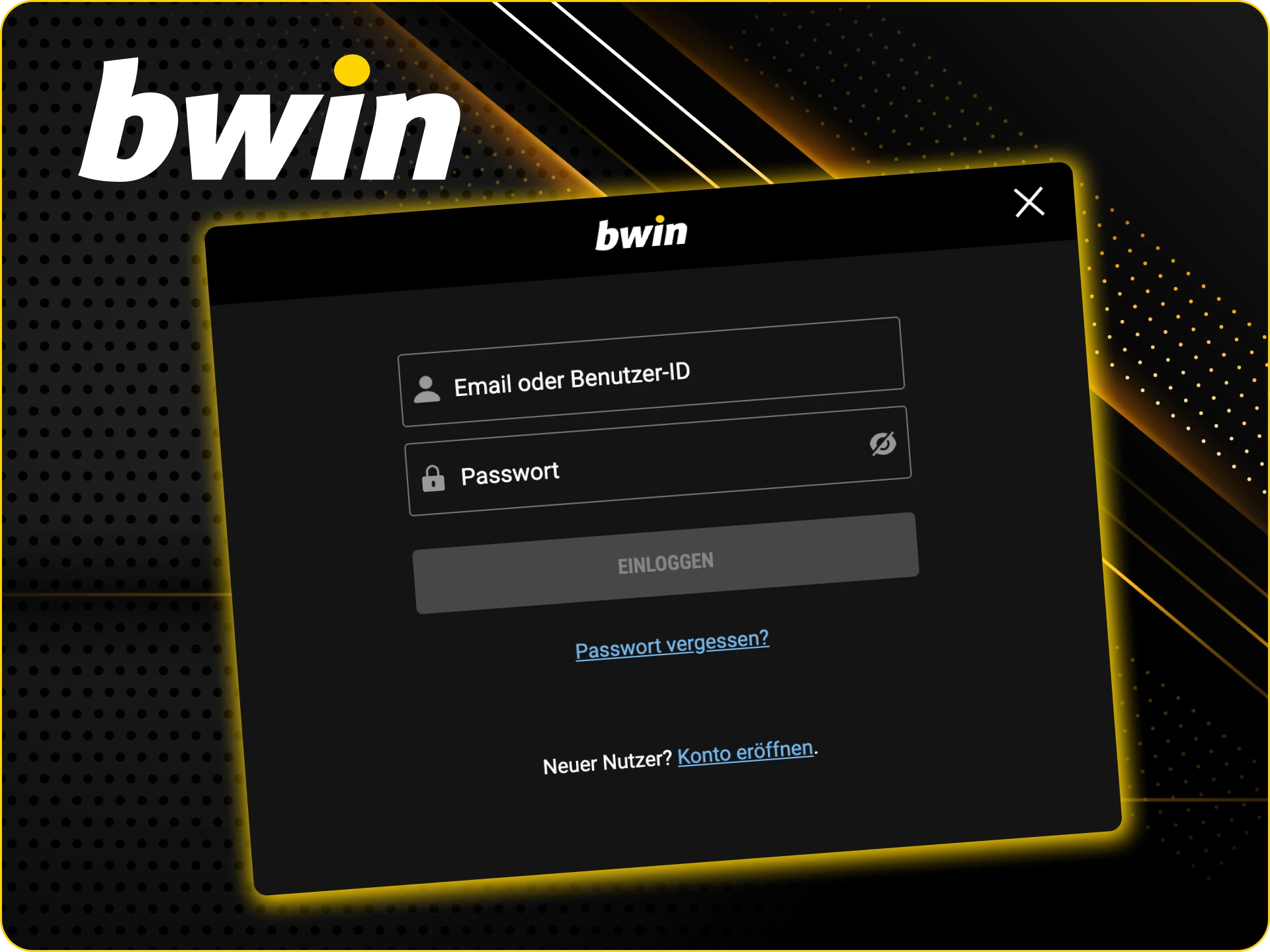Melden Sie sich im Bwin Online-Casino an, um Zugriff auf alle Spiele und Boni zu erhalten.
