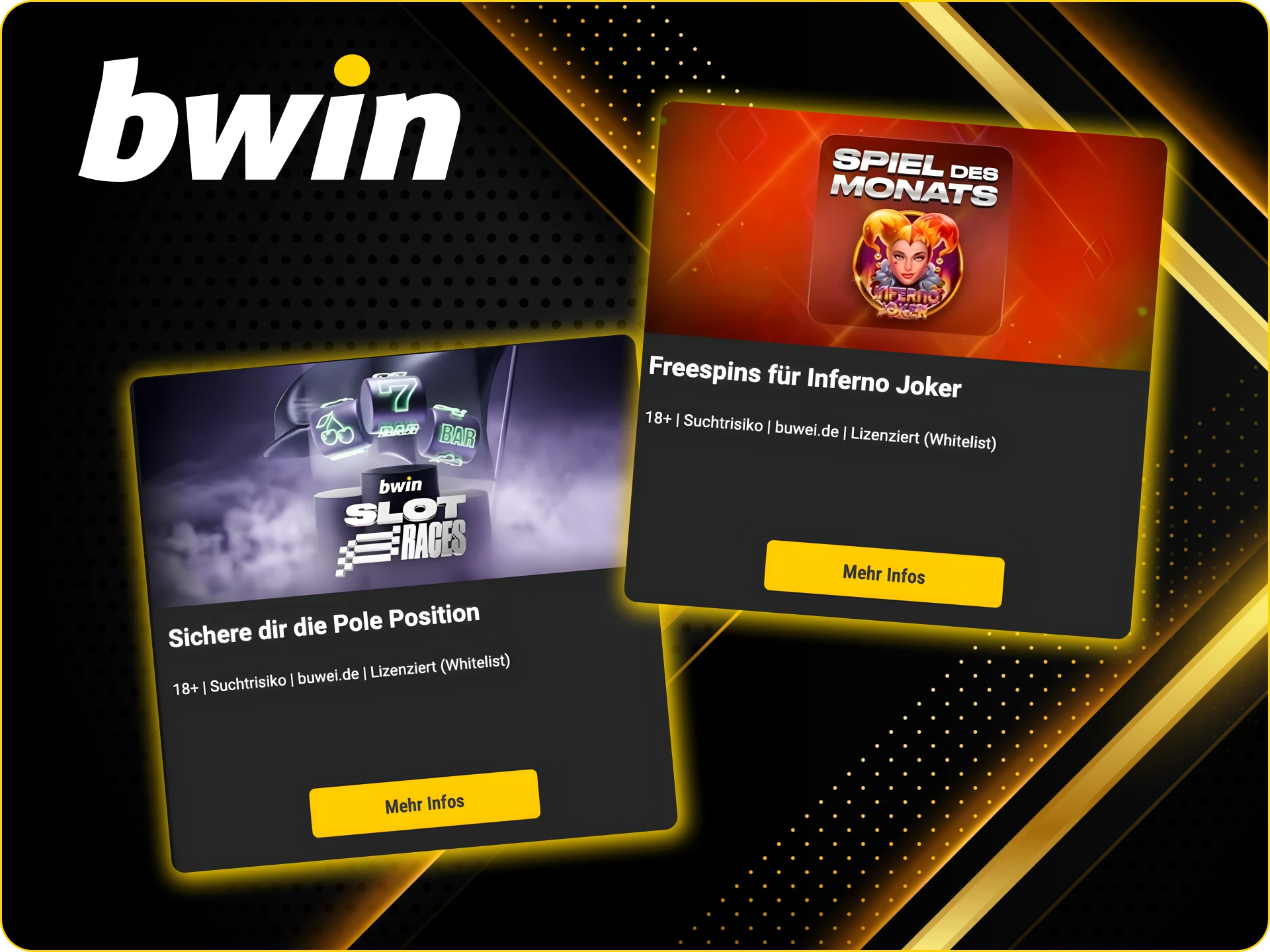 Registrieren Sie sich im Bwin Online-Casino und erhalten Sie einen Bonus in Form von Freispielen.