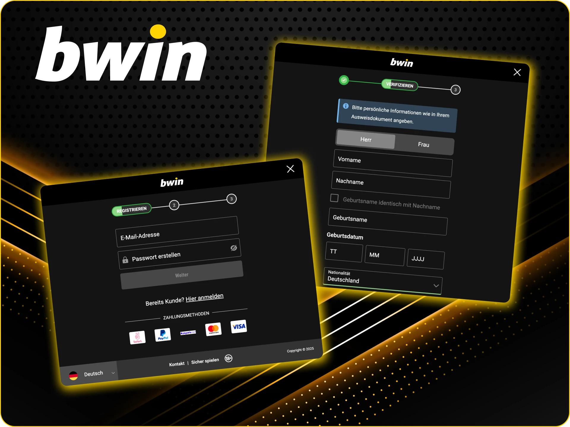Wir haben eine Schritt-für-Schritt-Anleitung für Sie zur Registrierung im Bwin Online-Casino erstellt.