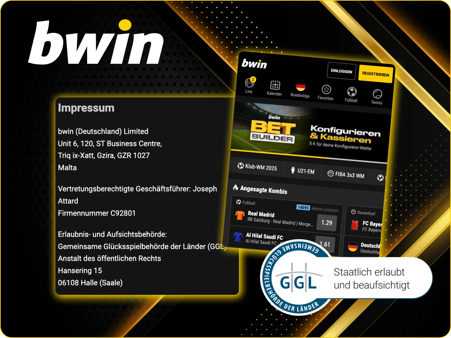 Ist die Registrierung im Bwin Online-Casino in Deutschland legal.