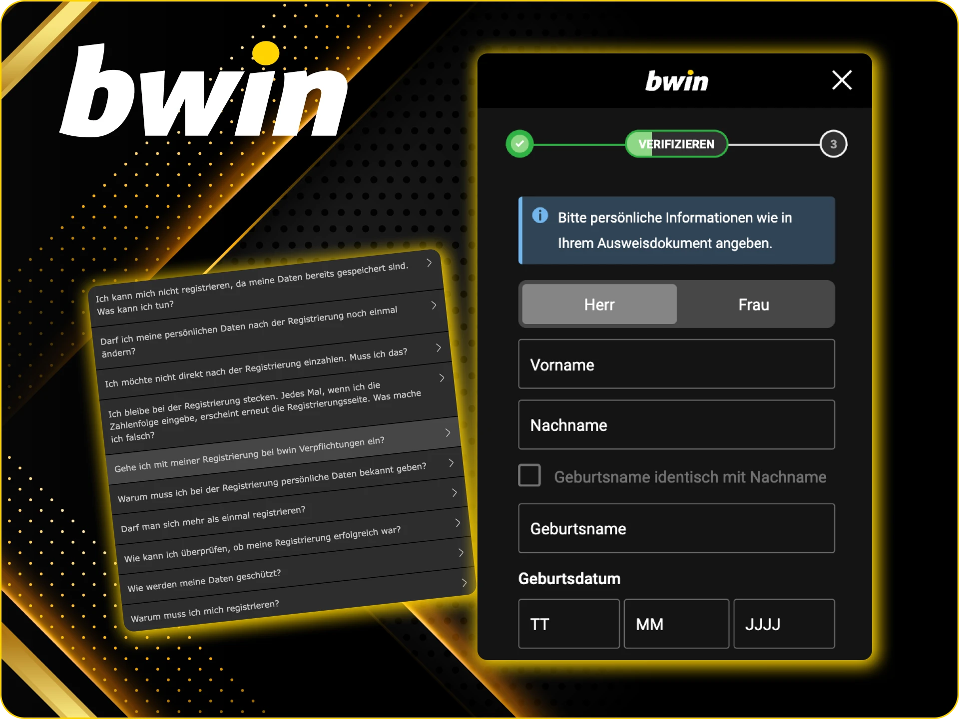 Welche Voraussetzungen müssen Spieler bei der Registrierung im Bwin Online-Casino erfüllen.