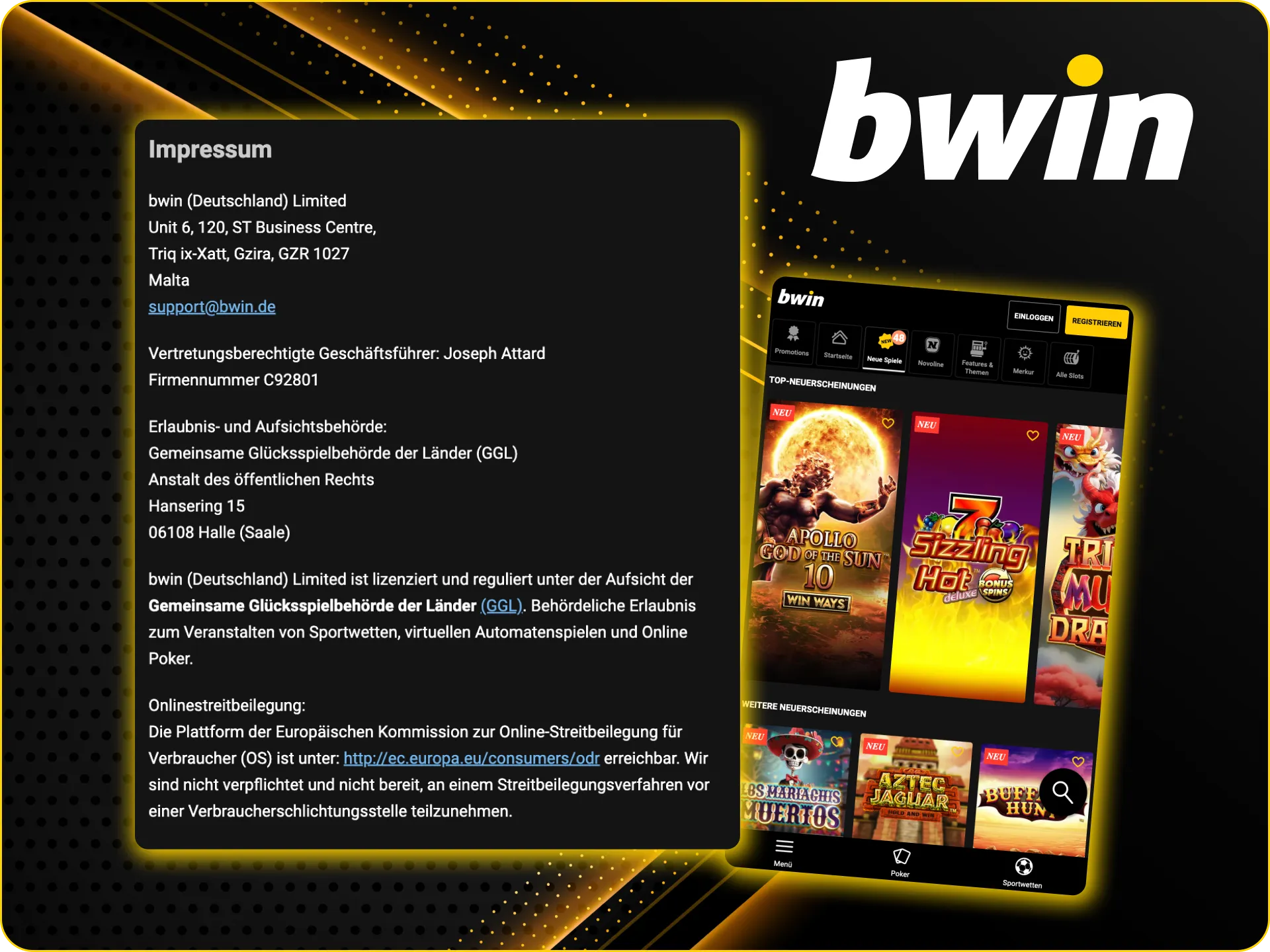 Welche Lizenz besitzt das Bwin Online-Casino.