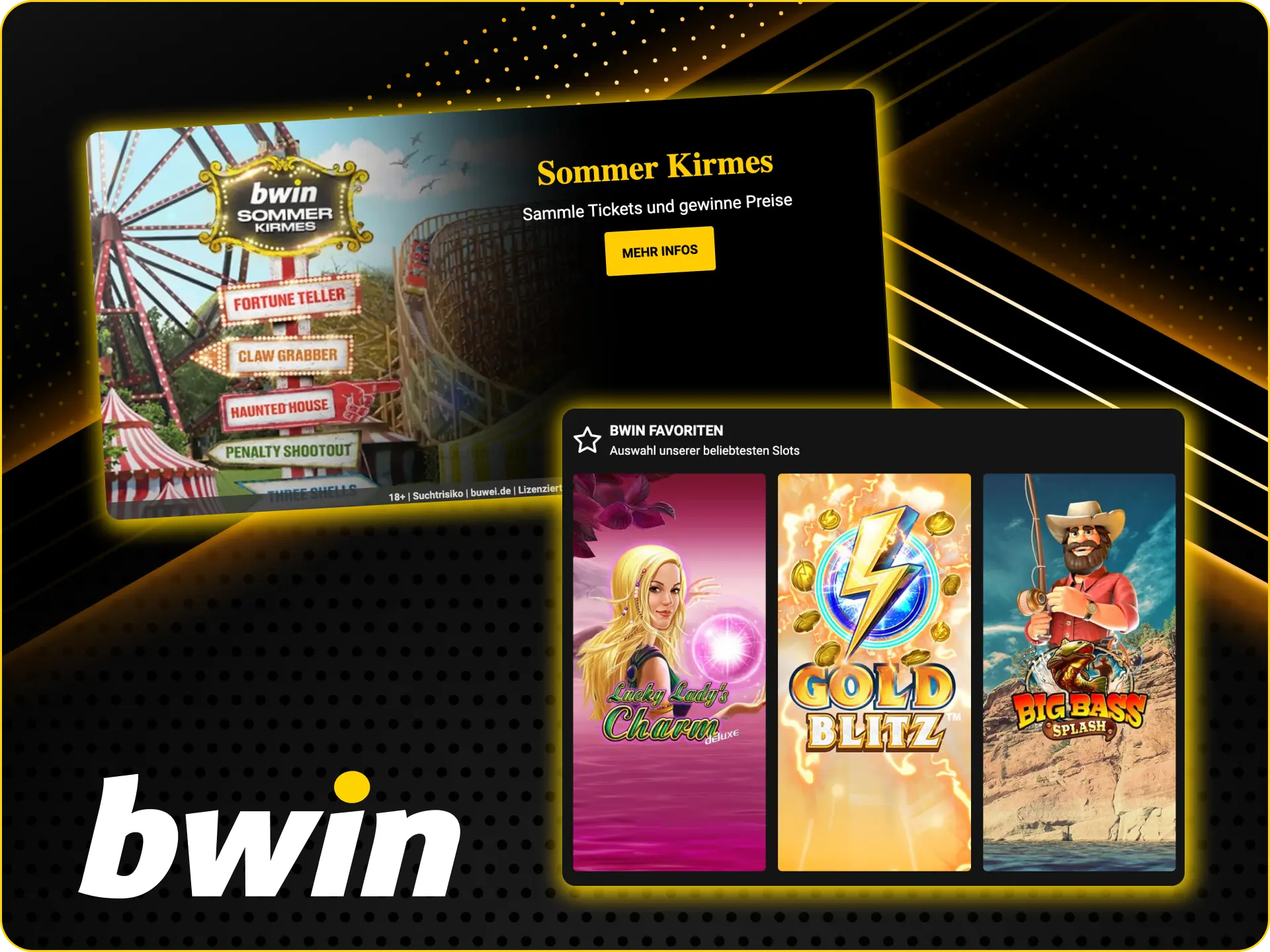 Spielen Sie Spiele beliebter Anbieter im Bwin Online-Casino.